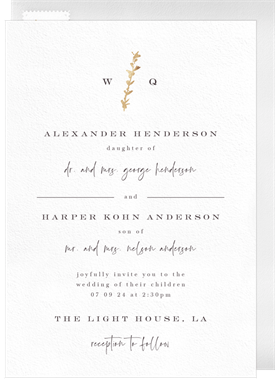 'Little Monogram' Wedding Invitation