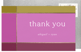 'Blocks Of Color' Wedding Thank You Note
