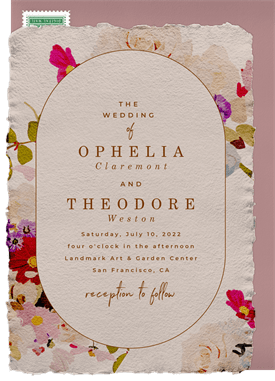 'Romantic Gouache Florals' Wedding Invitation