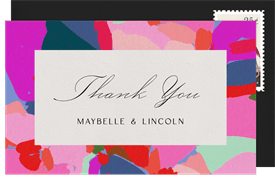 'Abstract Poppies' Wedding Thank You Note