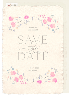 'Delicate Florals' Wedding Save the Date