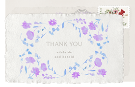 'Delicate Florals' Wedding Thank You Note