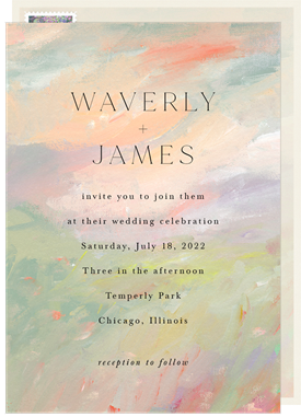 'Painterly Landscape' Wedding Invitation