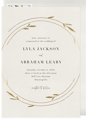 'Leafy Accents' Wedding Invitation