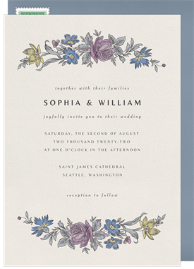 'Vintage Rose' Wedding Invitation