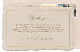 'Gilded Florals' Wedding Thank You Note