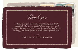 'Gilded Florals' Wedding Thank You Note