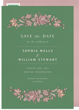 'Vintage Rose' Wedding Save the Date