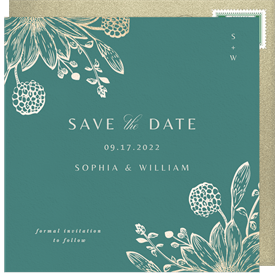 'Gilded Blooms' Wedding Save the Date