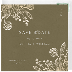'Gilded Blooms' Wedding Save the Date