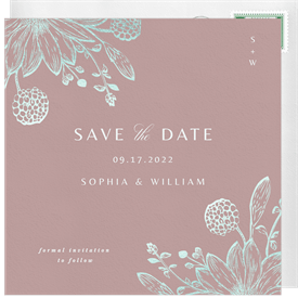 'Gilded Blooms' Wedding Save the Date