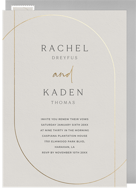 'Shifted Arches' Vow Renewal Invitation