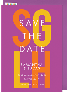 'Center Stage Initials' Wedding Save the Date