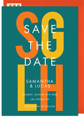 'Center Stage Initials' Wedding Save the Date