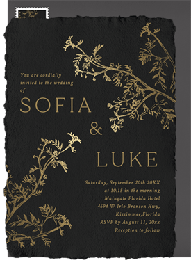 'Golden Branches' Wedding Invitation