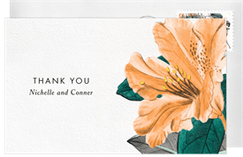 'Bold Rhododendrons' Wedding Thank You Note