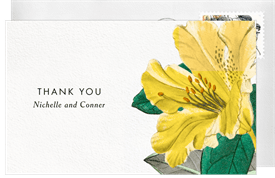 'Bold Rhododendrons' Wedding Thank You Note