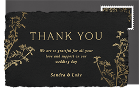 'Golden Branches' Wedding Thank You Note