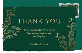 'Golden Branches' Wedding Thank You Note