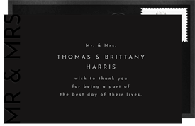 'Letterpress Mr & Mrs' Wedding Thank You Note