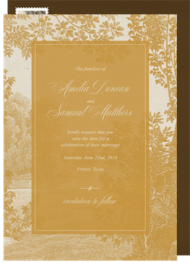 'Idyllic Garden' Wedding Save the Date