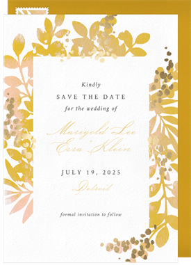 'Lush Watercolor Border' Wedding Save the Date