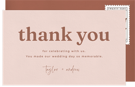 'Stated Union' Wedding Thank You Note
