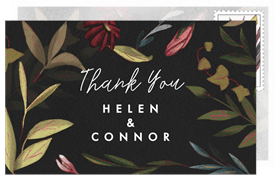 'Illustrated Leaves' Wedding Thank You Note