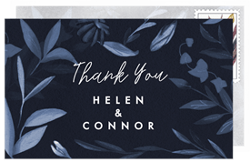 'Illustrated Leaves' Wedding Thank You Note