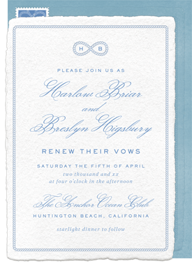 'Nautical Infinity Knot' Vow Renewal Invitation