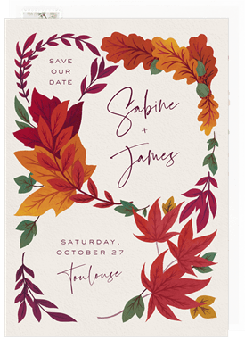 'Flowing Fall Frame' Wedding Save the Date