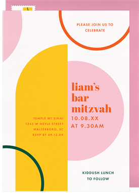 'Balanced Shapes' Bar Mitzvah Invitation