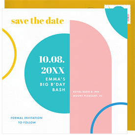 'Balanced Shapes' Adult Birthday Save the Date