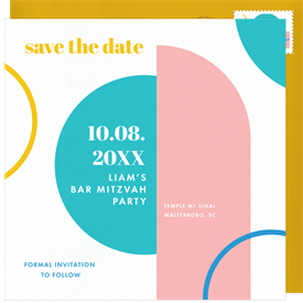 'Balanced Shapes' Bar Mitzvah Save the Date