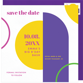 'Balanced Shapes' Adult Birthday Save the Date