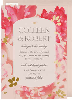 'Splotched Petals' Wedding Invitation