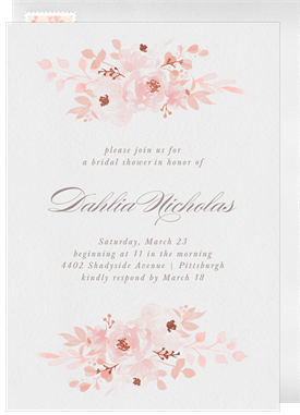 'Lovely Florals' Bridal Shower Invitation