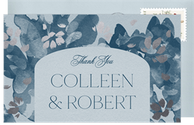 'Splotched Petals' Wedding Thank You Note