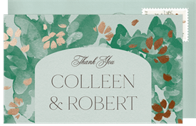 'Splotched Petals' Wedding Thank You Note