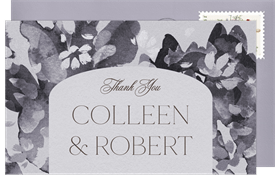 'Splotched Petals' Wedding Thank You Note