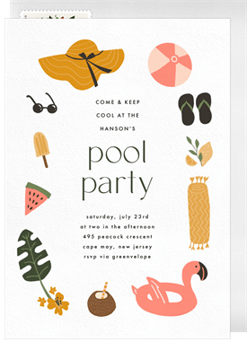 'Pool Day Classics' Entertaining Invitation