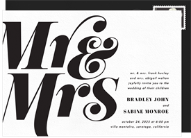 'Mister and Missus' Wedding Invitation