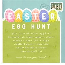 'Cute Eggs' Easter Invitation