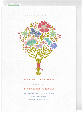 'Butterfly Bouquet' Bridal Shower Invitation