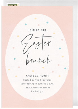 'Minimal Polka Dot Egg' Easter Invitation
