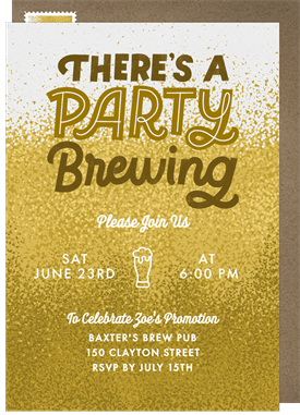 'Party Brewing' Entertaining Invitation