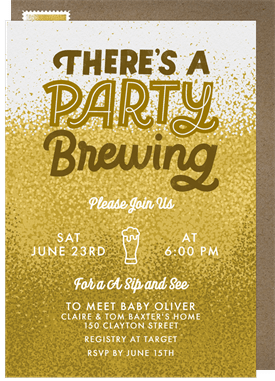 'Party Brewing' Baby Shower Invitation