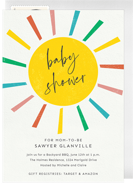 'Sun's Out' Baby Shower Invitation