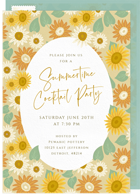 'Festive Sunflowers' Summer Party Invitation