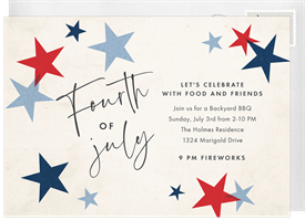 'Tissue Paper Stars' Fourth of July Invitation